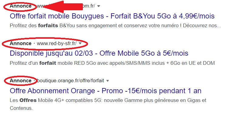 Frais supplémentaires Adwords