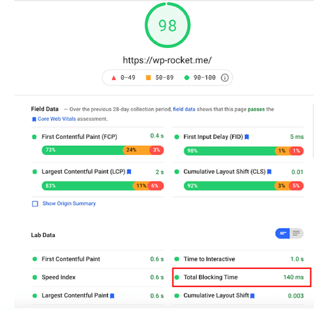 wp rocket stats