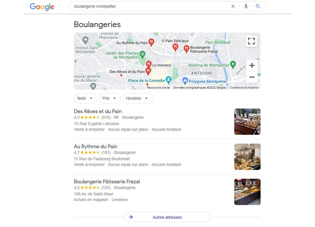 Pack local Google